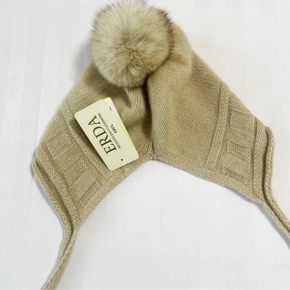 NWOT Cashmere Pom-Pom Beanie NWOT Cashmere Pom-Pom Beanie - avconcontrols.com main image 4